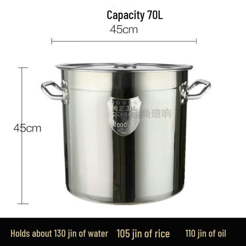 JPHZNB Food Grade Extra Thick Stainless Steel Storage Bucket