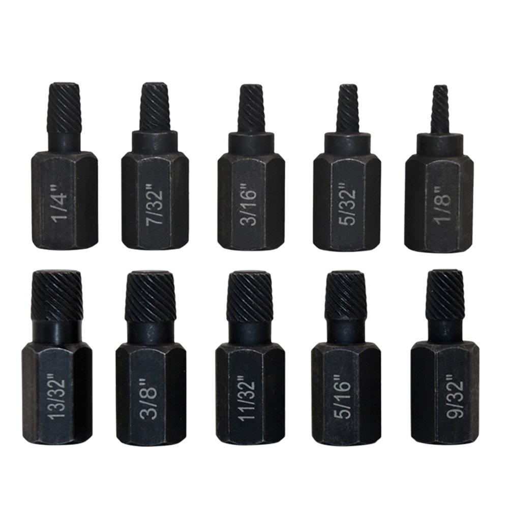 10pcs Professional Screw Extractor Kit with Alloy Steel Extractors and Easy Out Drill Bits for Damaged Screw Removal