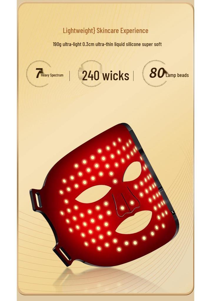 Masque Facial Photonique LED Sept Couleurs - Appareil de Beauté Lumière Rouge pour Soin de la Peau à Domicile