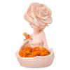 Resin Lady With Basket Fantasy Showpiece For Home Decor Showpiece&Office Decor Showpiece(11.5" Inch Size,Pink)