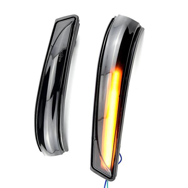 1 Pair Flowing LED Turn Signal Rearview Mirrors, Black ABS, Ideal for Modern Vehicles