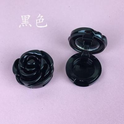 Nachfüllbare leere Make-up-Hülle Lidschattenhülle Lippenstift Blume Rosenform Verpackung Foundation-Behälter Maske Lippen Kosmetikbox, 1 Stück, 03 schwarz
