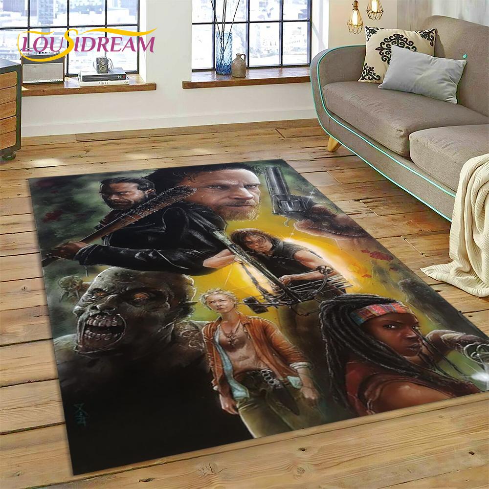 Tappeto 3D The Walking Dead Lincoln TWD TV per Soggiorno Camera da Letto Decorazione Casa, Tappetino da Pavimento Antiscivolo Decorazione per Divano Zerbino