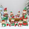 Elf Doll Christmas Sled Car Sitting Sleeping Retractable Standing Ornaments