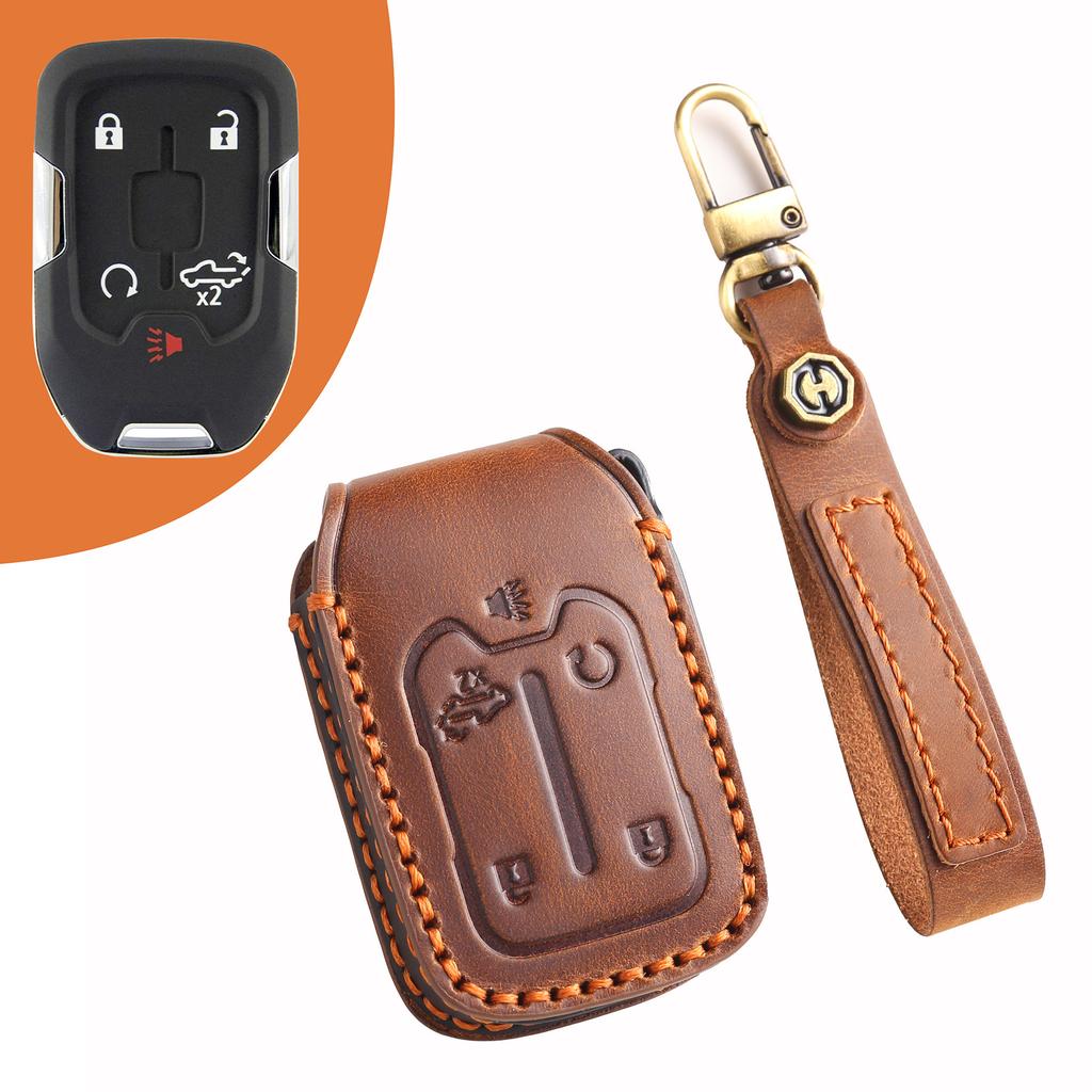 Suitable For General Purpose Gmc Pickup Truck Key Cover Suitable For Cross-Border Chevrolet General Purpose Gmc Handmade Leather Buckle Bag