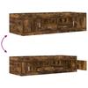 Bed Frame with Storage and Door Smoked Oak 80 x 200 cm
