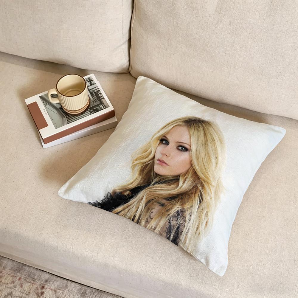A-Avril Lavigne Cushion Cover Fabric Soft Furnishing,Pillowcase, Cushion Cover, Sofa Pillow, Home Decoration