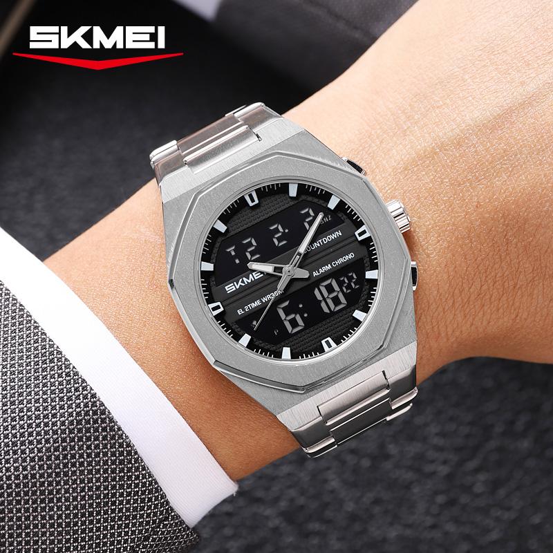 SKMEI 2624 New Leisure Mens Fashion Sports Business Chrono Quartz Digital Watch Dual Display Wristwatch Clock Relogio Masculino