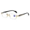 1PCS Anti Blue Light Frameless HD Reading Glasses Metal Presbyopia Eye Protection 2273