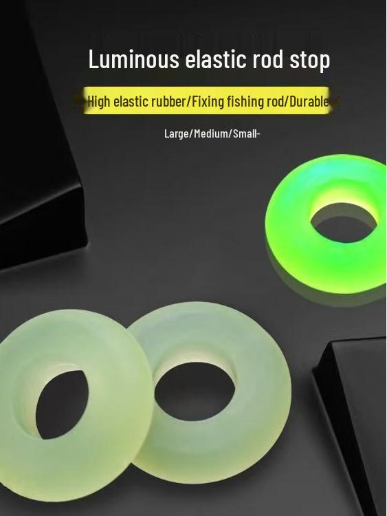 Large Elastic Silicone Fishing Rod O-Ring - Luminous Finger Ring Fishing Accessory