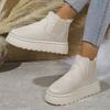 Snow Boots Women's Shoes Thick-soled Cotton Shoes with Fleece Round Head Covers Short Anti-slip Cotton Boots