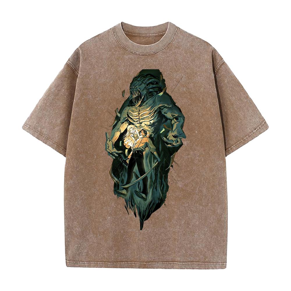 Okkotsu Yuta Jujutsu Kaisen T Shirt Anime Printed Washed Oversized Tshirt Summer Short Sleeve Cotton Tees Tops Men Clothing