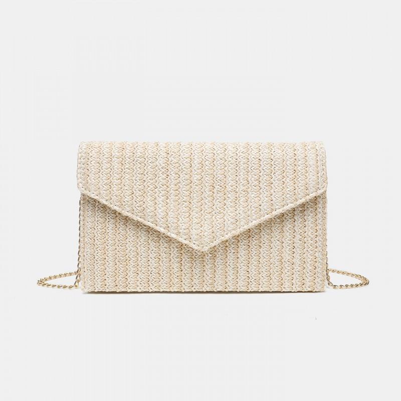 

2026 New Straw Woven Color Stripe Women s Bag Simple Fashionable Small Square Single-shoulder Cross-body
