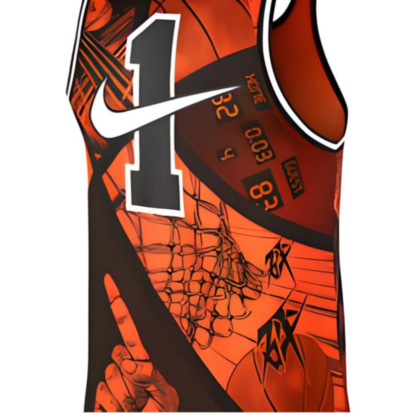 Nike Come Hbl Dna Jersey Canotta Lega Scolastica Traspirante Senza Maniche Maglia da Basket Uomo Arancione CI9081-890