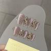 Pure Hand-made Phototherapy Nail Art Pearl Light Wear Nail Finished Product Reused Nail Art Patch To Show Whiteness