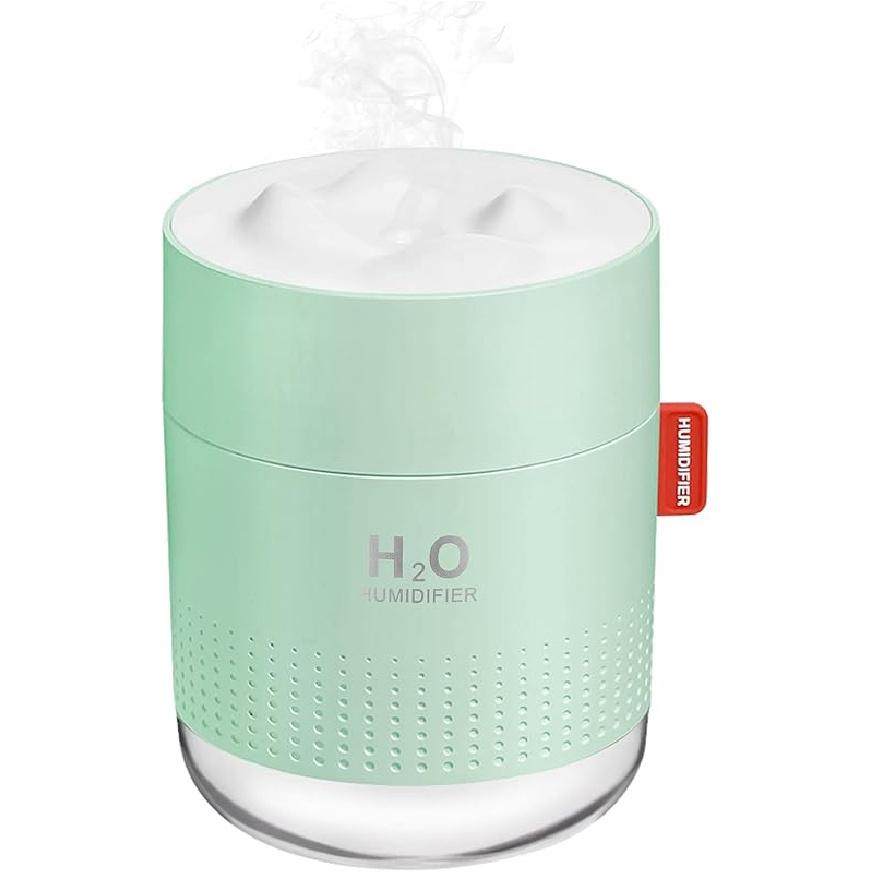 Portable Mini Humidifier, 500ml Small Cool Mist Humidifier, USB Personal Desktop Humidifiers for Baby Bedroom Travel Office Home, Auto Shut-Off, 2