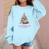 Children's Fashionable Casual Long-sleeved Loose Christmas Print Pullover Sweatshirt