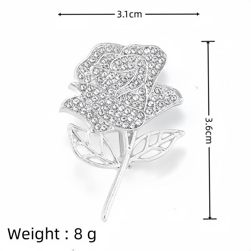 Temperament rose brooch elegant and versatile niche suit anti-light fixed pin brooch new