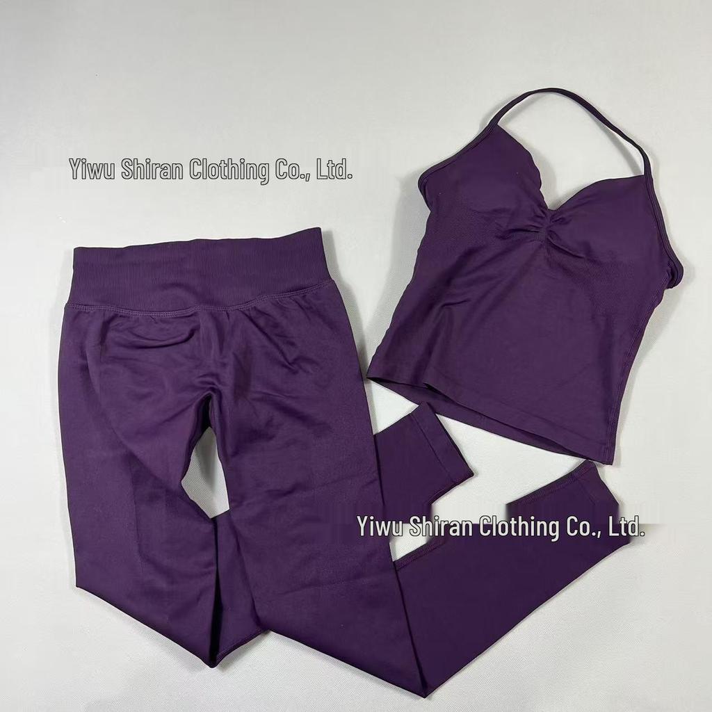 TK Sports Fitness Set: Back-Beauty Halter Tank & Longline Strappy Yoga Wear