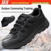 Jinhua Men's Breathable Black Outdoor Hiking Shoes - Wear-Resistant, Summer Training, Off-Road, Sports Running Shoes.