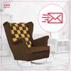 Carol Duo Family Furniture Yellow Brown Dark Beige Velvet Wingback Rocking Chair