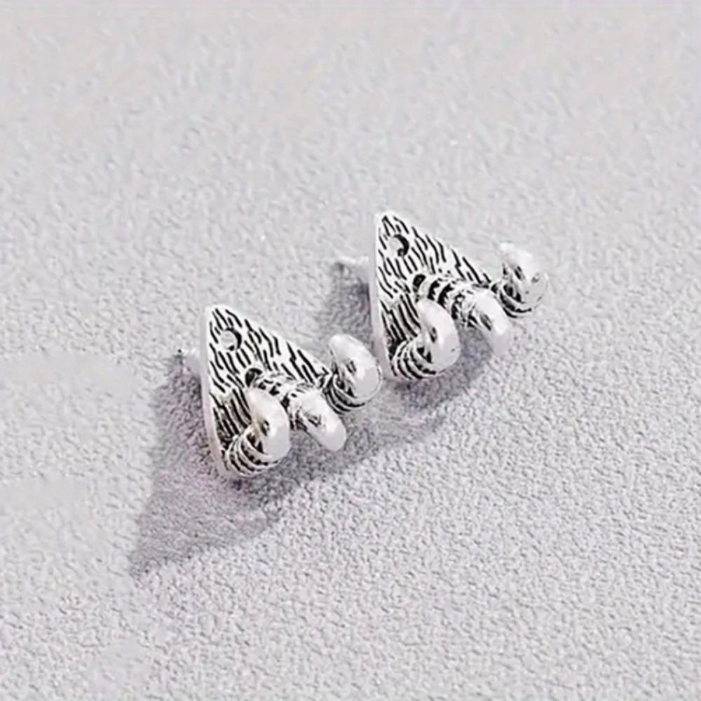 

Готические ретро серьги-пусеты в виде костей рук скелета - Черная глянцевая отделка, дерзкий темный стиль для повседневной одежды, винтажные серьги