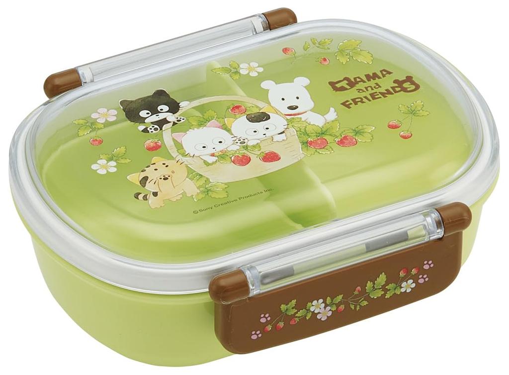 Skater Children's Lunch Box, 360ml Capacity, with a Fluffy Lid, Made in Japan, Single Tier, Dishwasher and Microwave Safe, Tama & Friends Design, for