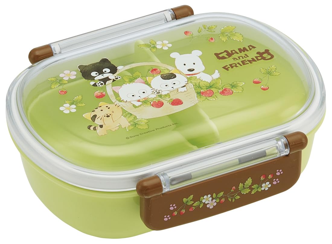 

Skater Children s Lunch Box, 360ml Capacity, with a Fluffy Lid, Made in Japan, Single Tier, Dishwasher and Microwave Safe, Tama & Friends Design, for