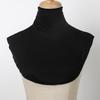 Schwarzer Modal Hoher Halsausschnitt Falscher Kragen Weicher Falscher Kragen Für Damen Einfarbige Elastische Jersey Abnehmbarer Kragen