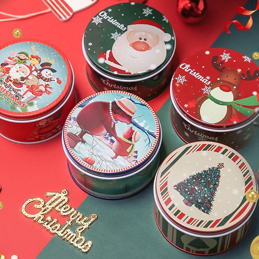 Metal Candy With Lids Storage Containers Christmas Tin Gift Box Tinplate Gift Boxes Cookie Box