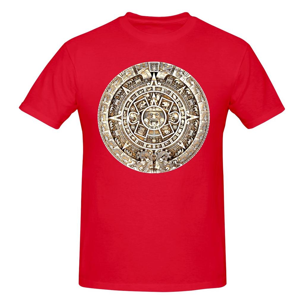 Aztec Calendar Flattering For All Body Types Tshirt Japanese Style Minimal Not Easy To Loosen Tee
