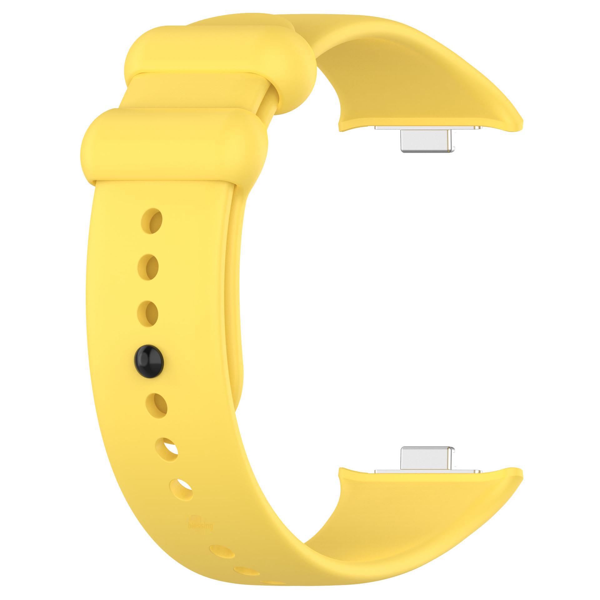 

Силіконовий браслет для Xiaomi Mi Band 8/9 Pro - металевий інтерфейс, розумний спортивний ремінець жовтий