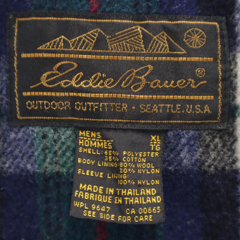 EDDIE BAUER 90er Jahre Alter Schwarzer Anhänger Mantel XL Gurege Outdoors Herren Gebraucht