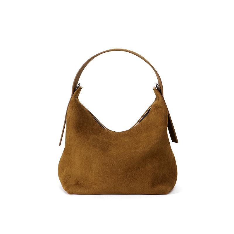 High-End Frosted Genuine Leather Cowhide Shoulder Bag - Women's Luxury Crossbody Tote Handbag