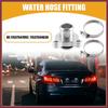 Water Hose Fitting 11537541992 - Car Engine Coolant Hose Fitting Clamp - for BMW 328i 335i 2007-2016 Aluminum Silver Tone with Clamp - 1 Set Replace