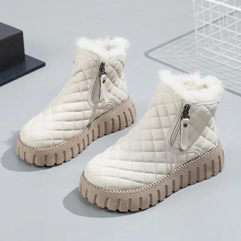 Women's Snow Boots Winter Plush Warm Comfortable Anti Slip Cotton Shoes Outdoor Fashion Trend Sports Casual Flats Botas Mujer