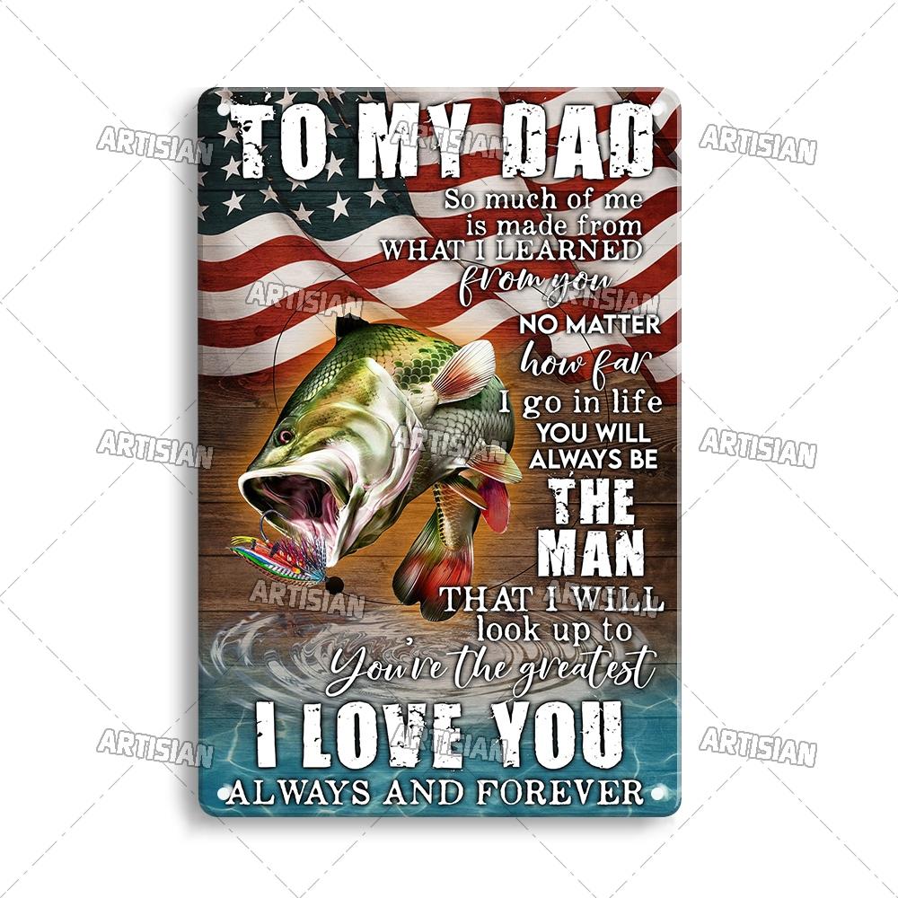 Artisian Fishing Metal Sign Sport Tin Plaque Lure Bait Decorative Poster Wall Decor Garage Bar Pub Club Hotel Cafe Kitchen Home