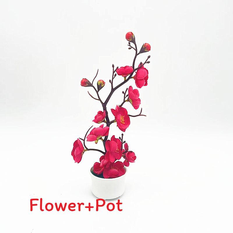Faux Plum Blossom Miniature Bonsai Pot For Indoor Photography And Home Decoration