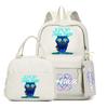 4-teiliges/Set Cartoon Anime K-Pop bedruckter Rucksack mit Federmäppchen Handtasche für Teenager Schüler Junge Mädchen Schultasche Schultasche Große Kapazität Reisetasche