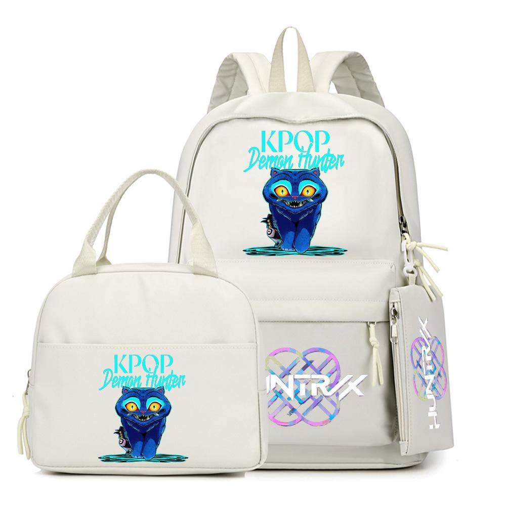 4-teiliges/Set Cartoon Anime K-Pop bedruckter Rucksack mit Federmäppchen Handtasche für Teenager Schüler Junge Mädchen Schultasche Schultasche Große Kapazität Reisetasche