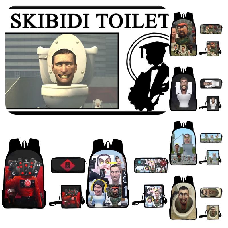 Skibidi Toilet Prank Backpack Set Fun And Versatile, Multiple Colors And Sizes Available, Suitable For All Genders