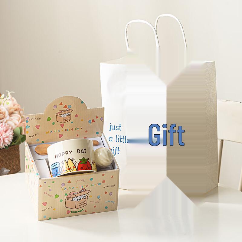 Cartoon Ceramic Coffee Mug with Spoon