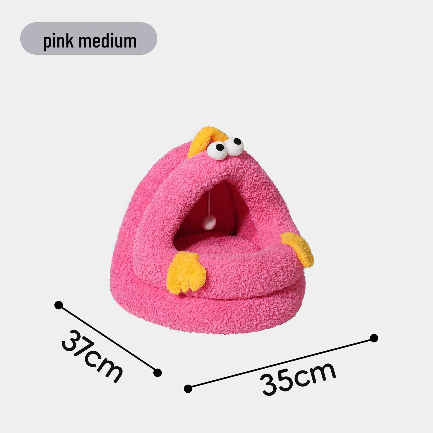 

Зимнее теплое ветрозащитное гнездо для кошки и собаки: Утолщенный, Двусторонний Флис, Полузакрытый Коврик In Stock