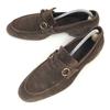 Italy Barneys NY Suede Leather Bit Moc 39 24.5 Brown Business Dress Shoes