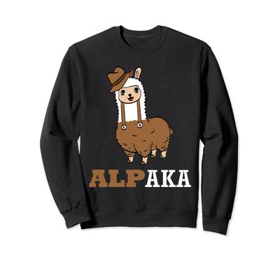 Alpaca Lama Poison Funny Alpaca Sweatshirt with Leather Pants and Hat