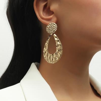 Exaggerated Irregular Lava Stud Earrings for Women's Personality High-end Metal Earrings