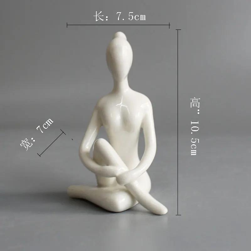 Modern Yoga Girly Abstract Ornaments White Porcelain Figures Living Room Decoration Lady's Gifts Angel Fairy Garden Home Decor