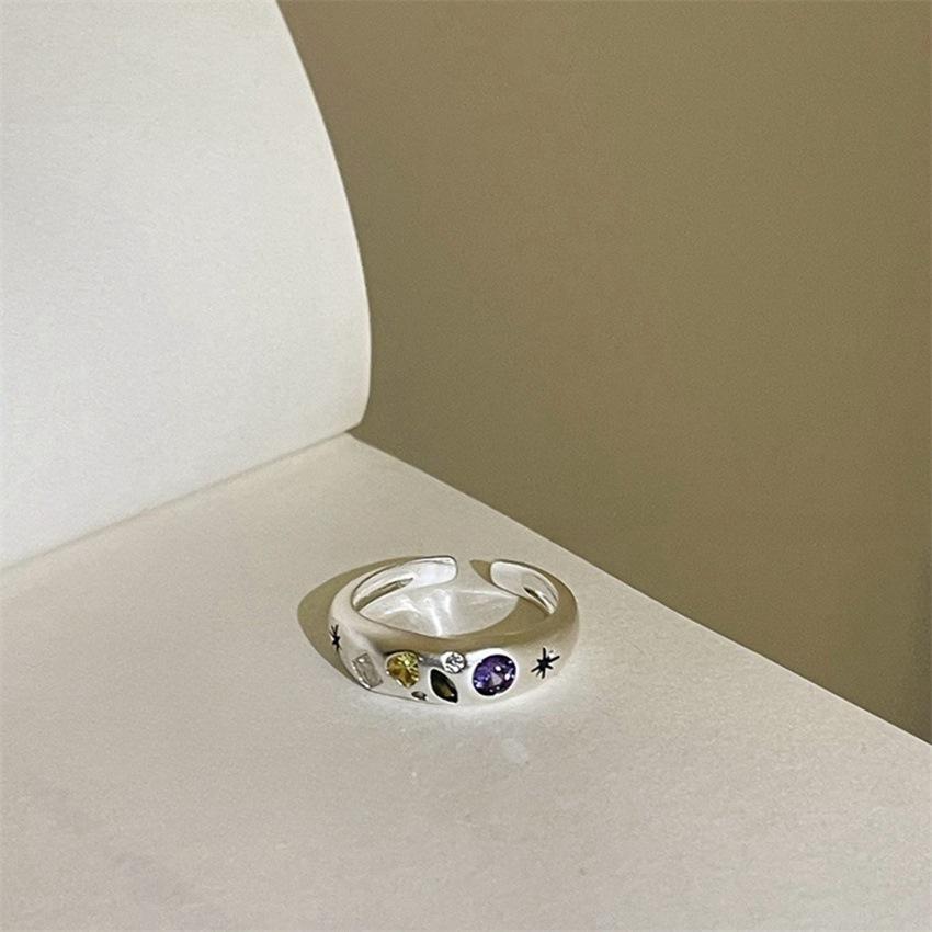 Over 120 Styles Korean style zircon diamond ring women's 925 sterling silver spring and summer niche light luxury high-end index finger ring open ring