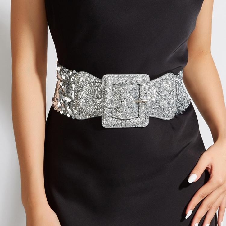 Waist Belt Chain Punk Glitter Buckle Underbust for Casual Costume Belt for Party