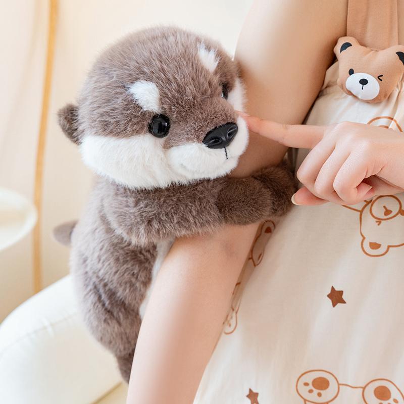 Peluche Lontra che Abbraccia Morbido Accogliente Cartone Animato Animale Bambola Lontra Bambino Carina Ben Educata Divertente Giocattoli per Bambini Bel Regalo